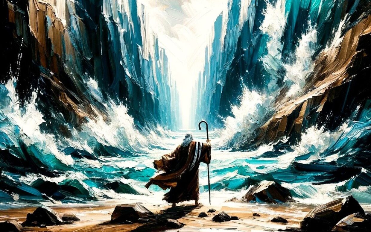 ai generated, moses, red sea